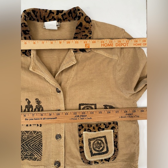 Nina Piccalino cropped top blazer vintage primitive look leopard print detail - Picture 5 of 12